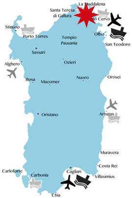 Lage-Karte-Baia-Sardinia Lage-Karte-Baia-Sardinia