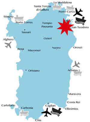 Lage-Karte-Sardinien-San-Teodoro Lage-Karte-Sardinien-San-Teodoro